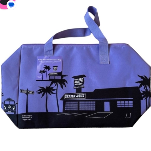 Bolsa Reutilizable Trader Joe’s Lavender Edition – Aislada 8 Galones – Edición Limitada Con Etiquetas